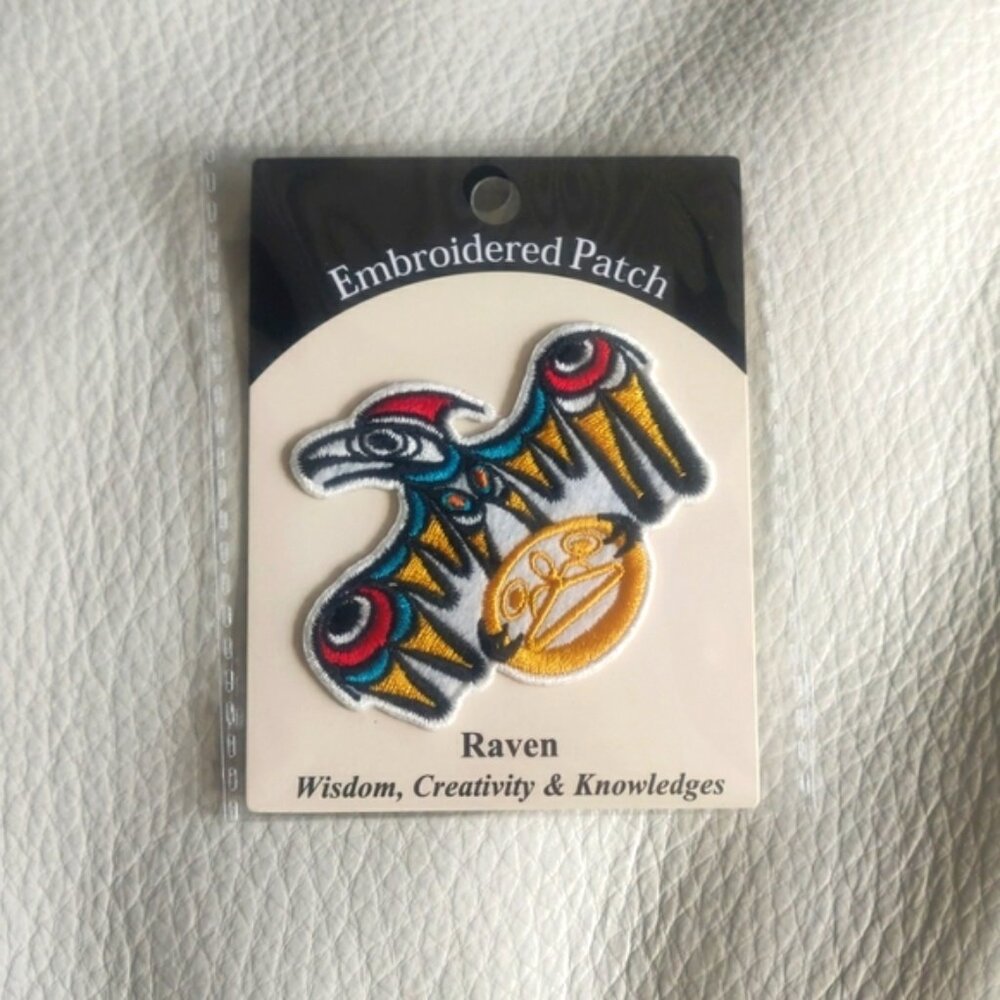 'Raven' 2.5" Embroidered Patch Indigenous Design by Phillip Joe
